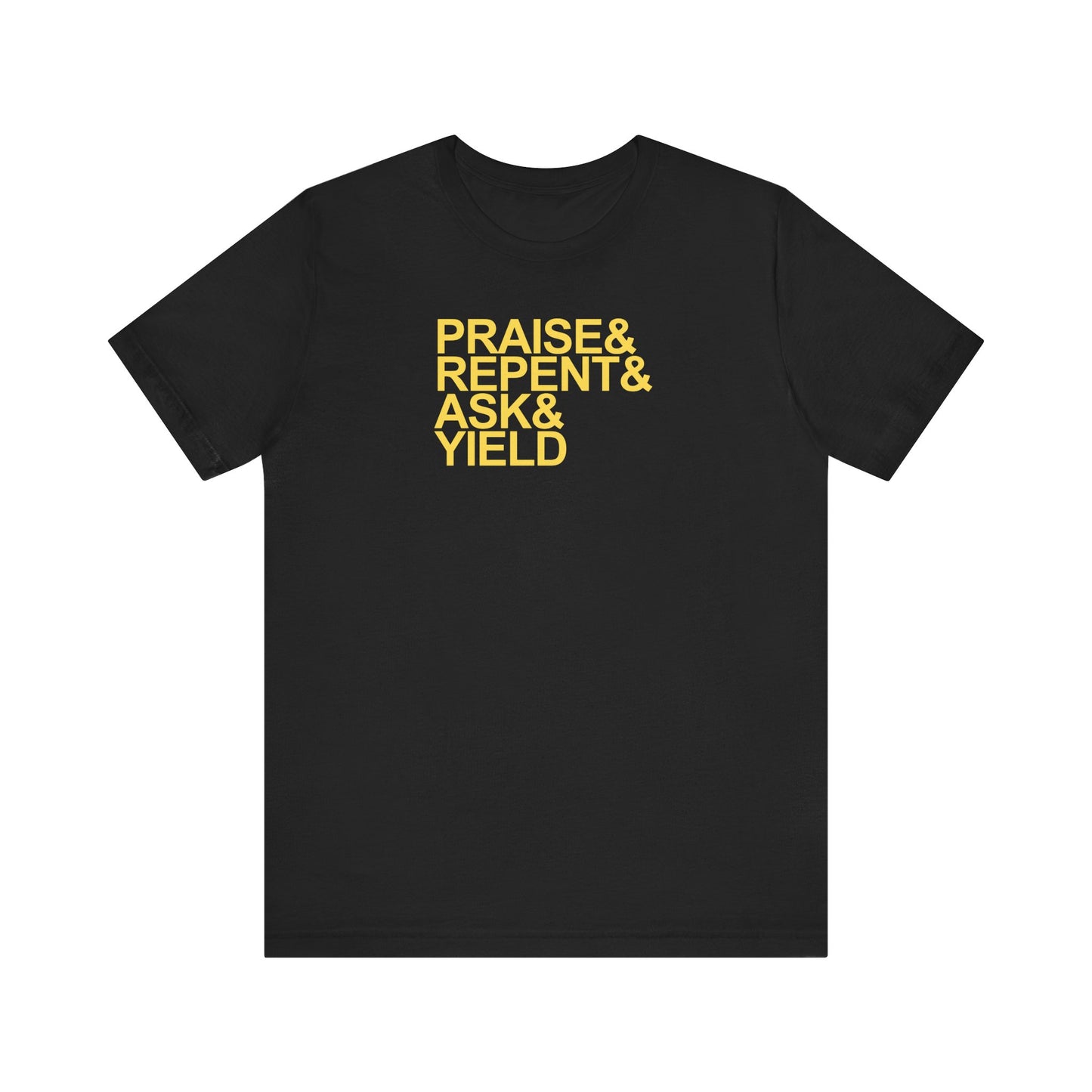 PRAY T-Shirt on Black and Yellow