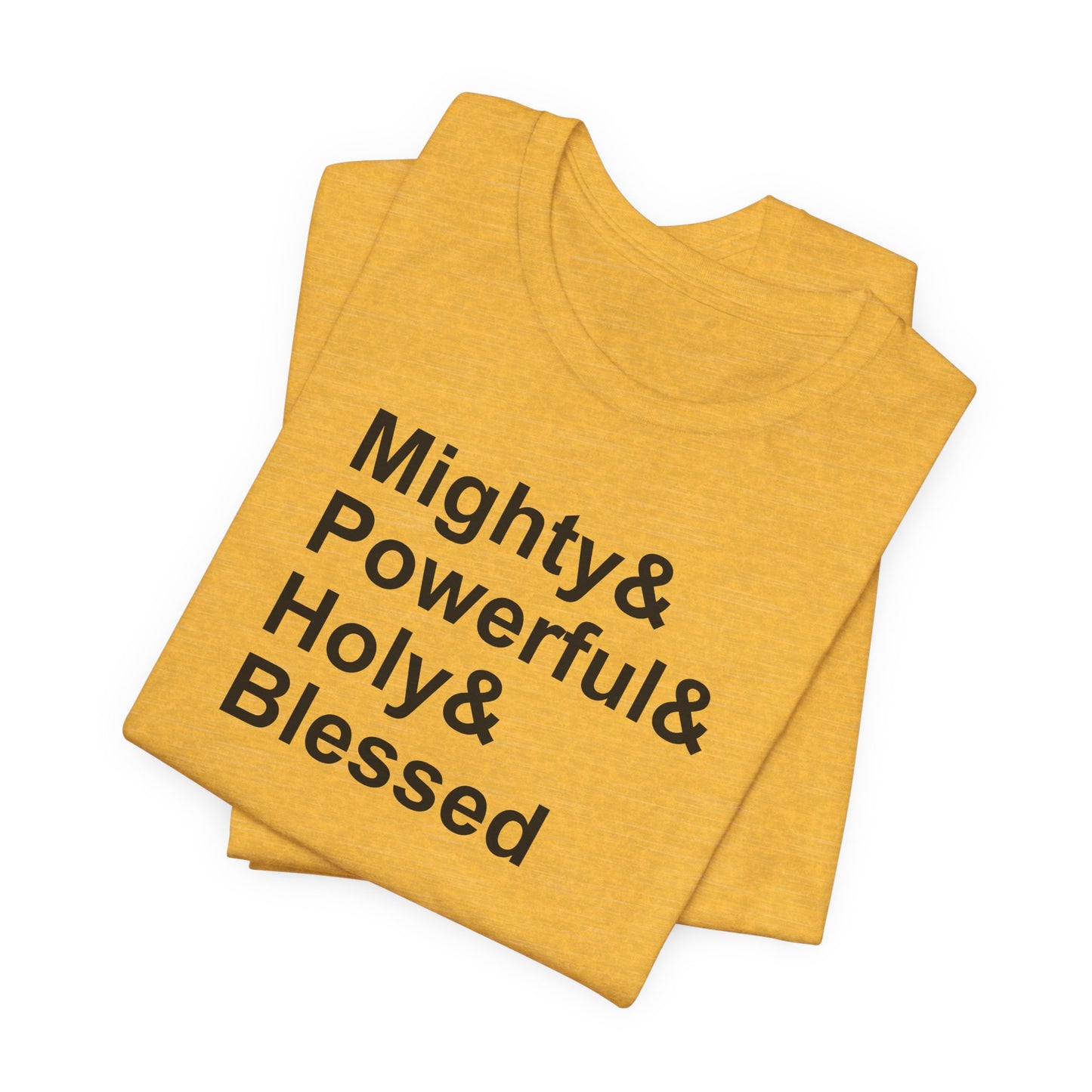 Name of Jesus T-Shirt on Heather Gold