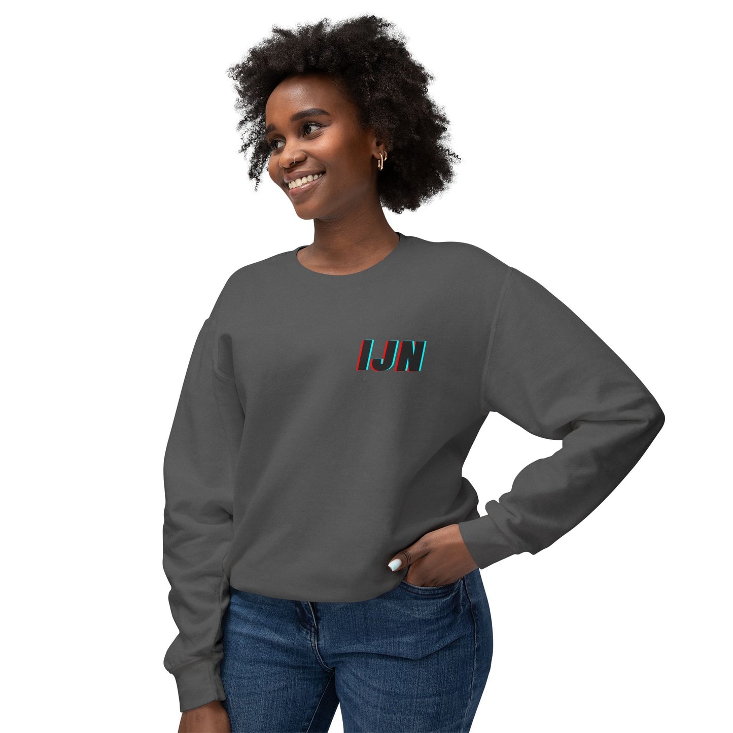IJN Classic Covert Crewneck on Pepper Gray