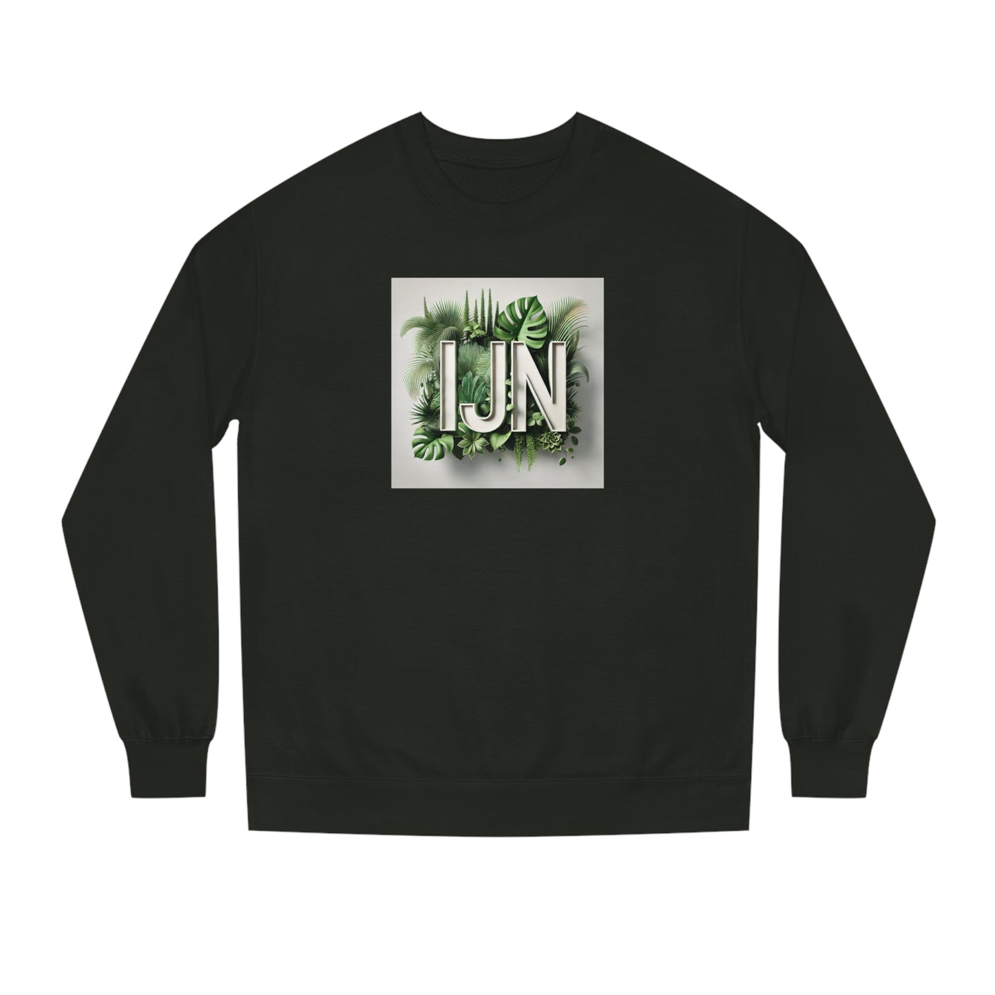 IJN Covert in Ferns Crewneck on Black